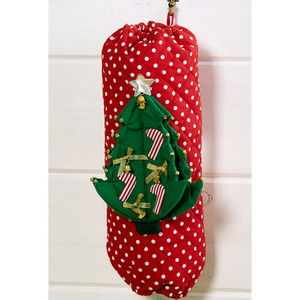 New Christmas Tree jingle Bells Plastic Grocery Bag Holder 16” Kitchen organizer